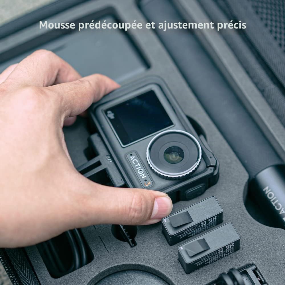 Mallette de Transport DJI Action 4 étanche en Surface, Sac de Voyage Portable Compatible avec Les Accessoires DJI Osmo Action 5 Pro/4/3 Combo Aventure