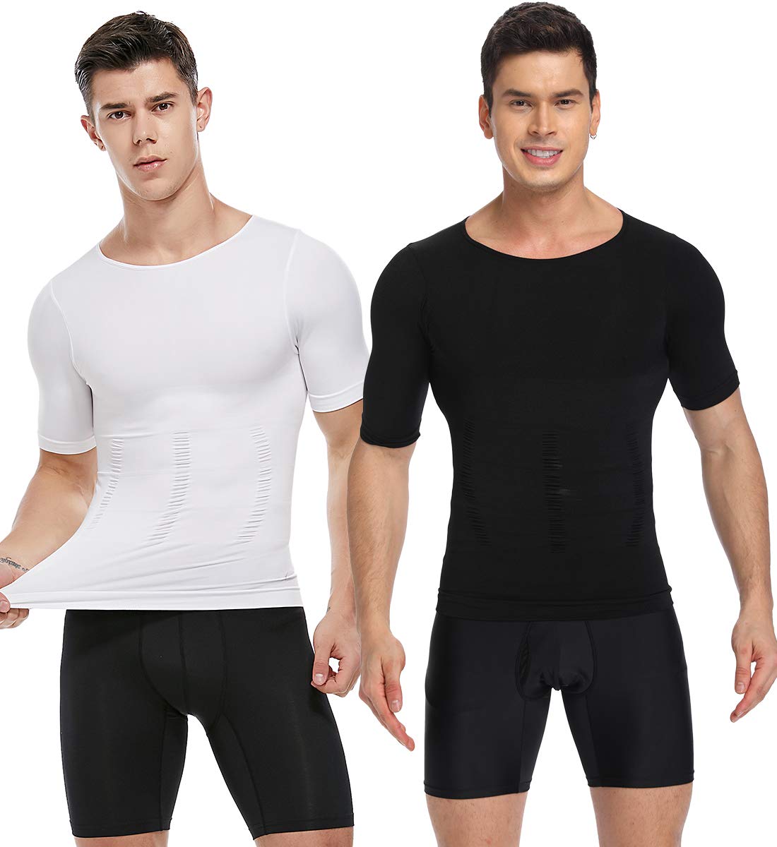 SLIMBELLE® Débardeur Gainant T-Shirt Amincissant pour Hommes Minceur Body Shaper sous-Vêtements - Maillot de Corps Compression pour Perdre du Poids Ventre Plat