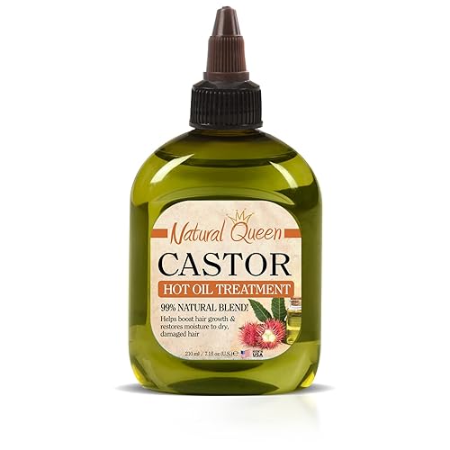 SFC Natural Queen - Tratamiento de aceite caliente de ricino de 7.1 onzas, tratamiento hidratante de aceite caliente para Hai seco y dañado con