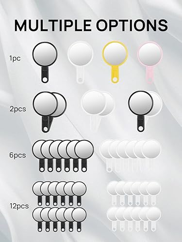 Miniatura 6 de OMIRO Espejo compacto de 3 pulgadas con mango ajustable, mini espejo plegable para maquillaje (negro, paquete de 6)