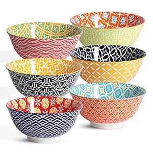 Ceramic Cereal Bowls, 23 Oz Colorfu...