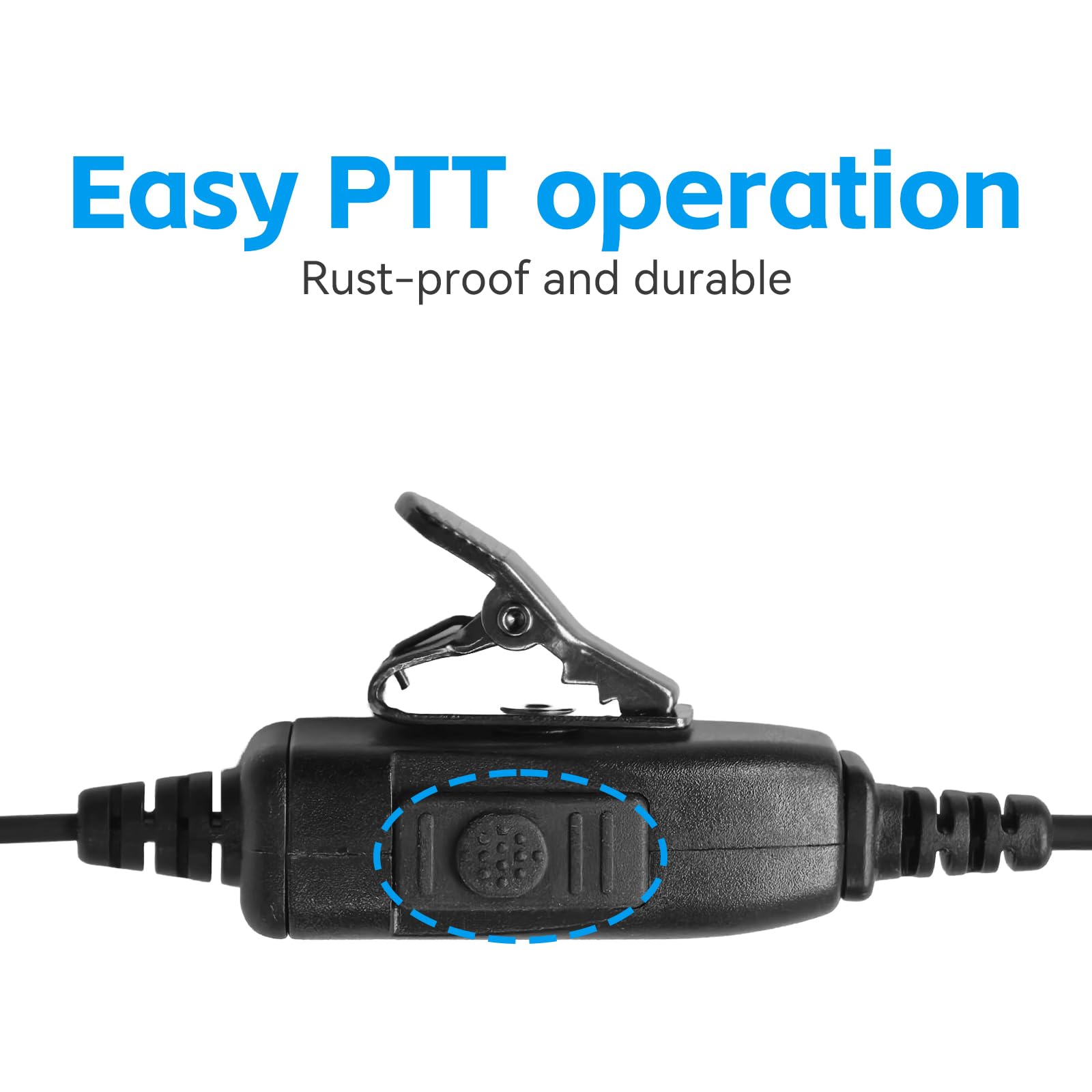 radtel Auriculares micrófono PTT para radios bidireccionales RT-950, RT-950 Pro y BJ-9000, comunicación Tipo walkie-Talkie, diseño cómodo con conducto de Aire. — view 4
