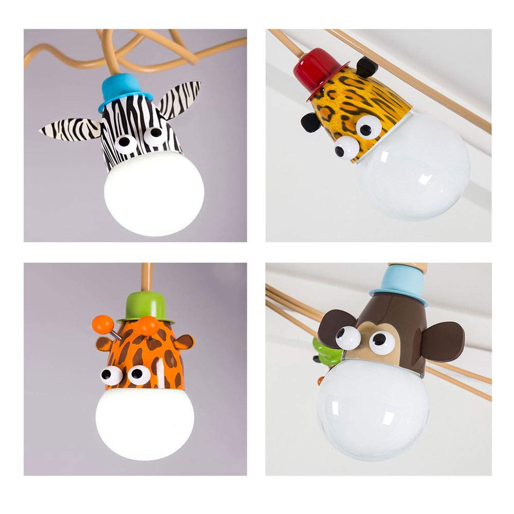YZM Lampadario da soffitto per bambini,Plafoniera per bambini a tema animale,Perfetto per la cameretta dei bambini/la stanza dei giochi/scuola/asilo (3 lights)