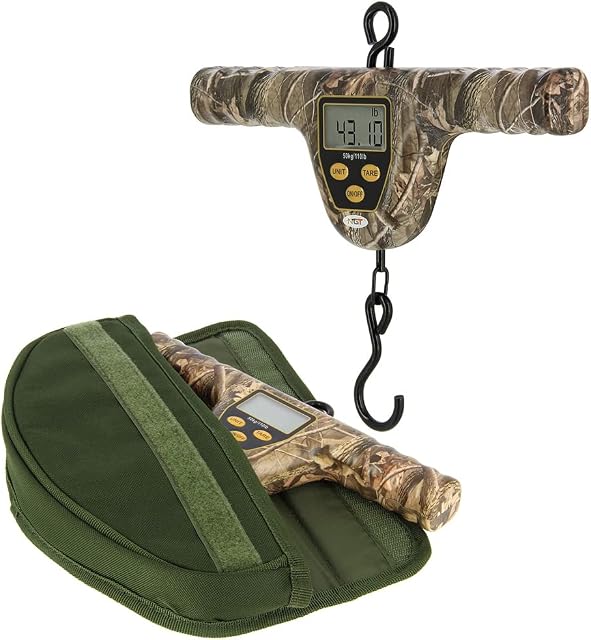 DNA Leisure NGT XPR Black Or Camo T-Bar Digital 110lb / 50kg Weighing Scale and Protective Case Set For Carp Coarse Fishing (Camo)
