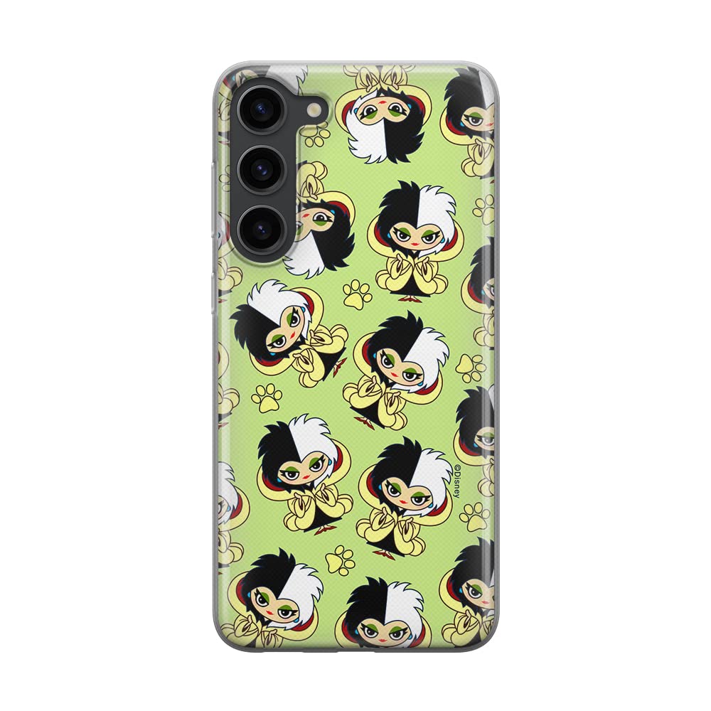 ERT GROUP mobile phone case for Samsung S23 original and officially Licensed Disney pattern Cruella 007 optimally adapted to the shape of the mobile phone, case made of TPU
