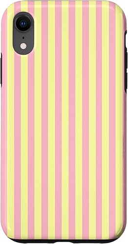 Miniatura 24 de Funda para iPhone 13 con rayas verticales de color amarillo pastel y rosa