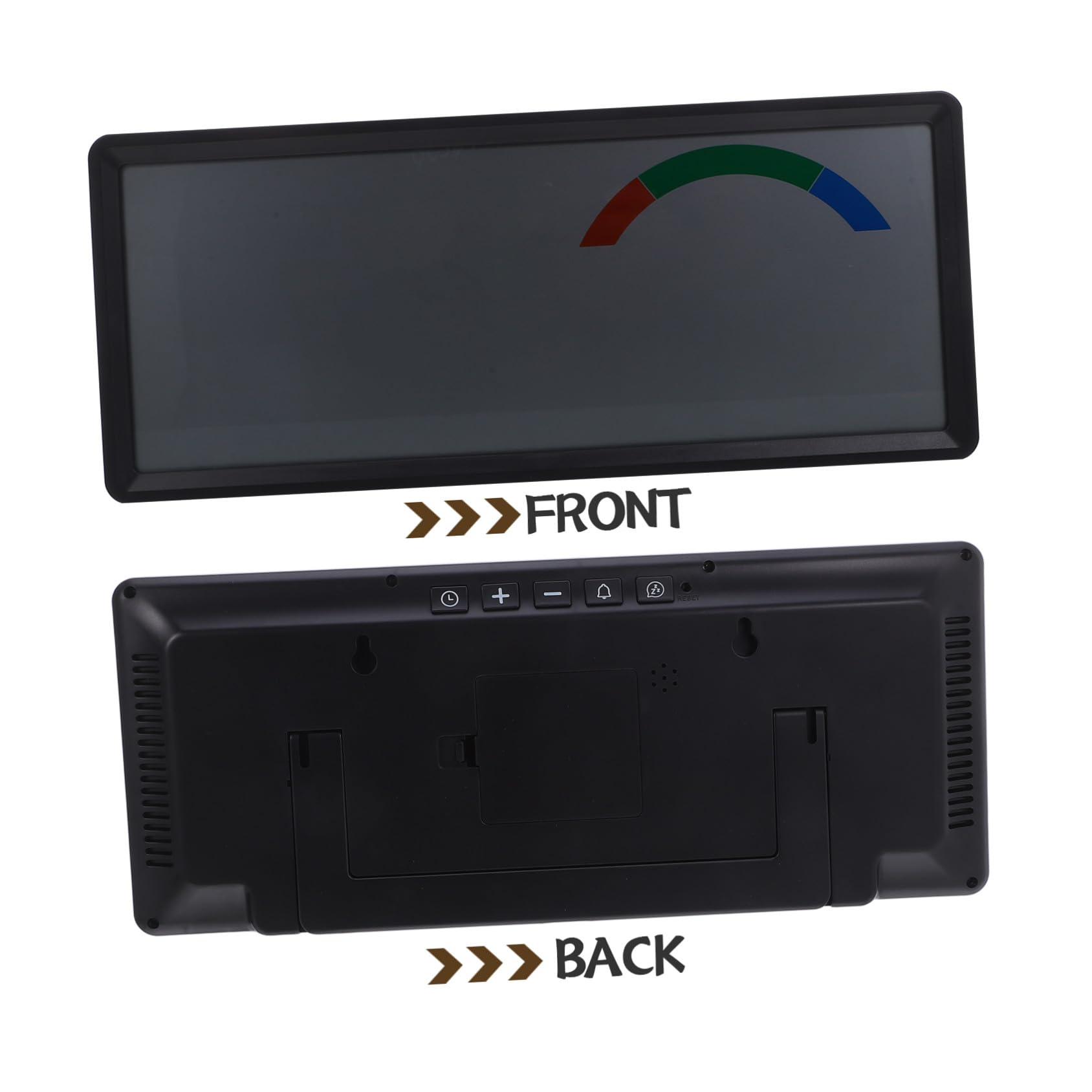 Mikikit Reloj Digital de Pared con Pantalla LCD Grande de Termohigrómetro Integrado con Alarma Temperatura Humedad Fecha y Día Multifuncional para Sala y Escritorio