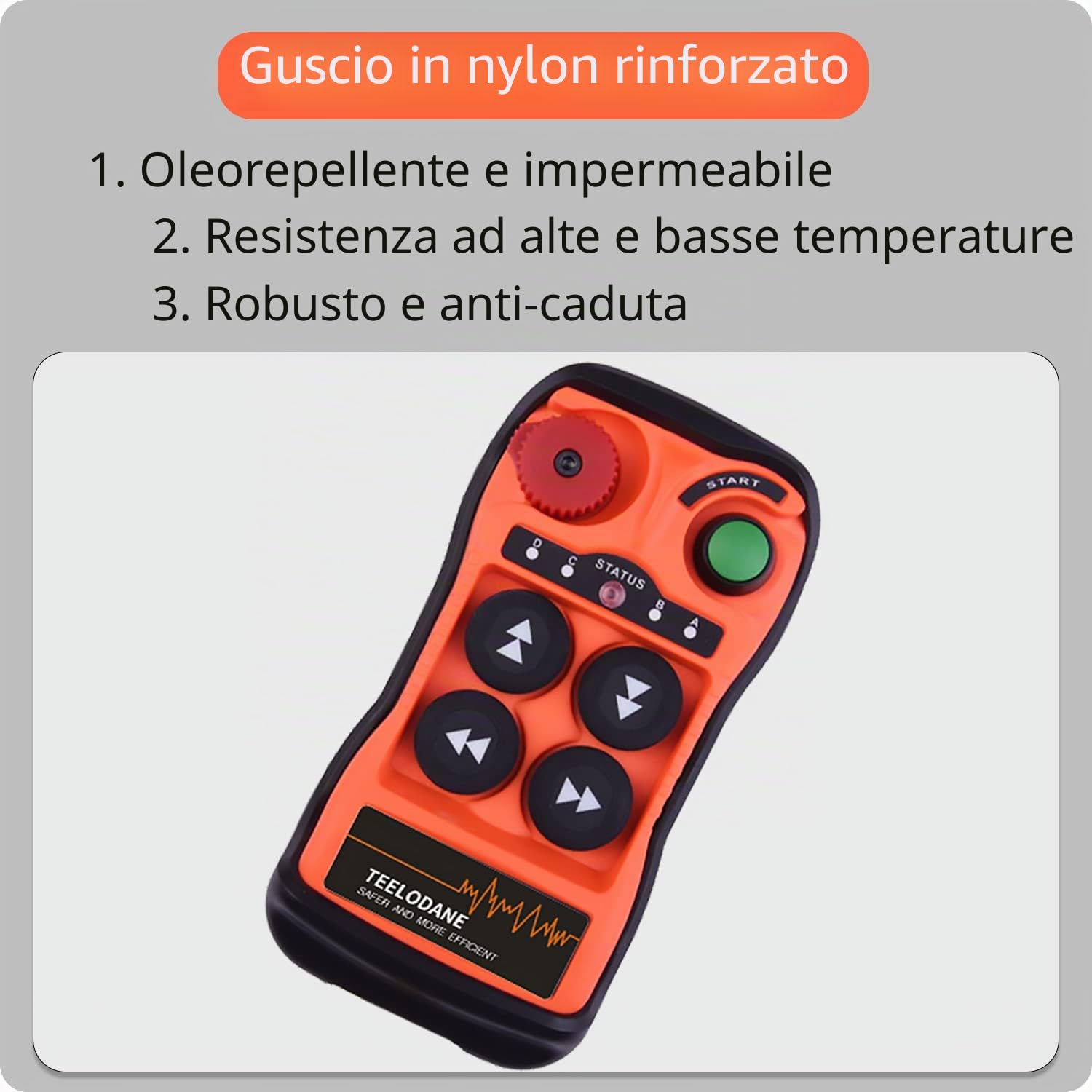 Kit telecomando per gru wireless industriale 2 Motion 4 pulsanti 12v 24v Ricevitore trasmettitore paranco elettrico con arresto di emergenza Q400 (12-24V CC)
