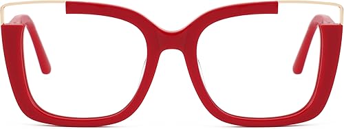 Vista 25 de VOOGLAM Gafas cuadradas de gran tamaño sin receta para mujer, luz azul y bloqueo UV400, marcos elegantes de acetato para computadora/teléfonos/TV