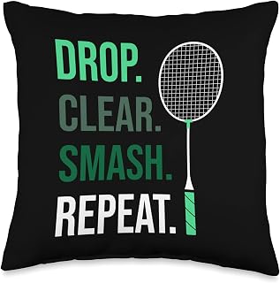 Badminton Drop Clear Smash Repeat Club Throw Pillow