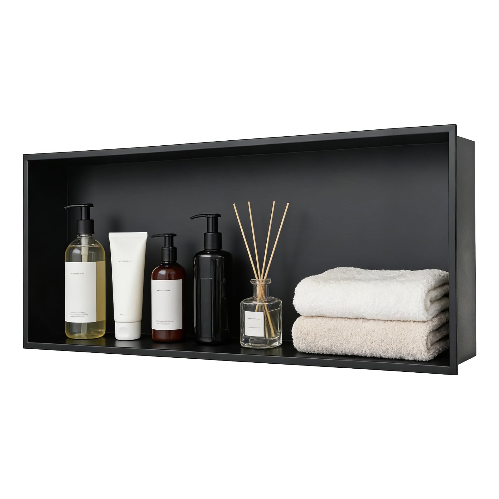 Niche de Douche,Niche Salle de Bain a Encastrer en Acier Inoxydable 304,70.5x30.5x12.5cm Niche Murales,Pas de Carrelage Nécessaire,Scellé et Étanche