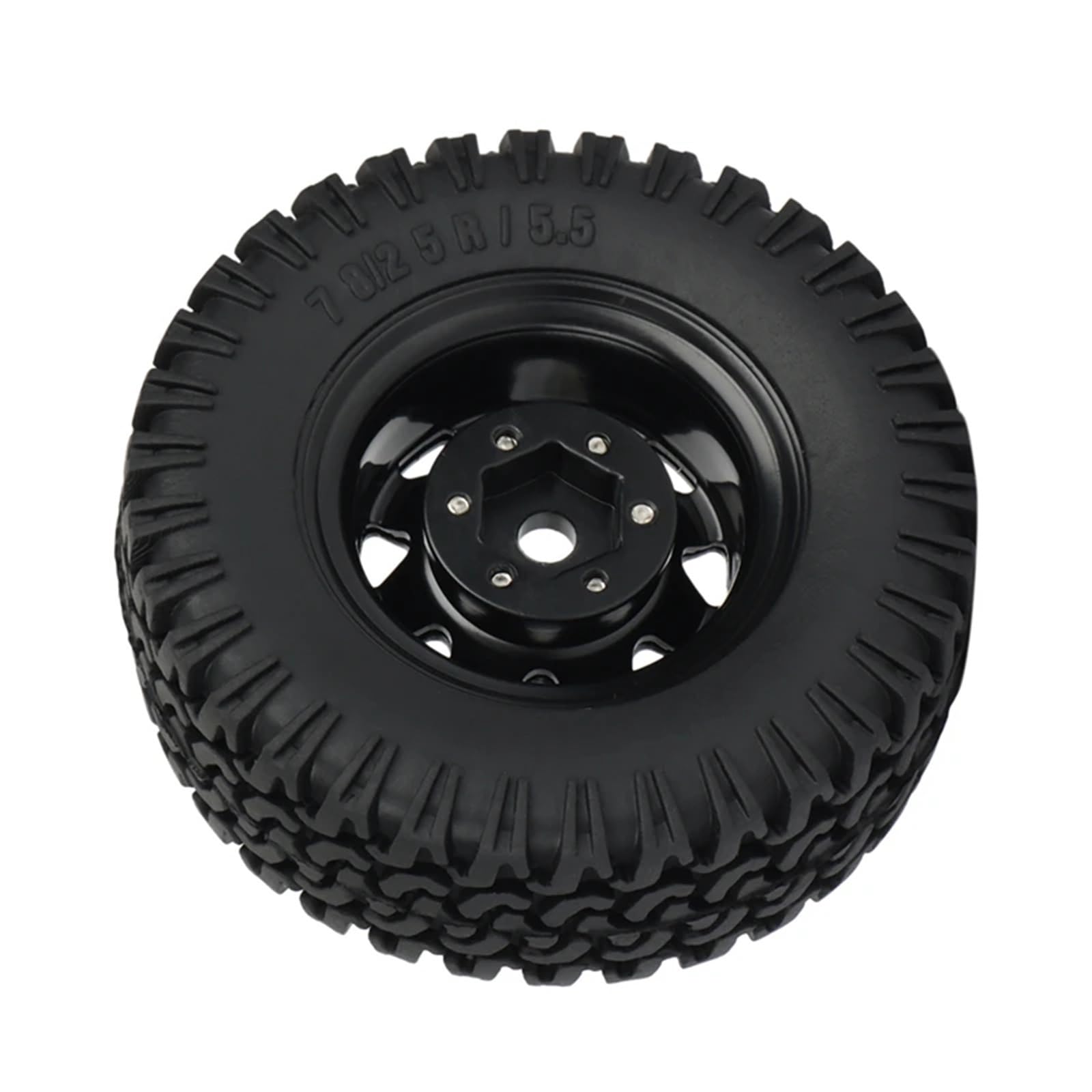RC Pneus Jante Compatible avec Axial pour Jr 90069 D90 TF2 pour Tamiya CC01 LC70 pour MST 4 Pièces 1.55 Jeu De Pneus De Jante De Roue À Billes en Métal 1/10 RC Voiture sur Chenilles(Color2)
