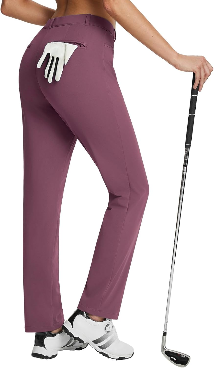 baleaf Women's Golf Pant Winter Fleece Lined Pants with Belt Loops Pockets Travel Work Casual - Image 3