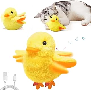 YeahBoom Interactive Cat Toy, Electric Duck, Rechargeable Plush Cat Toy, Yellow Duck Toy for Cats, Interactive Touch Activated Cat Dog Toy product image