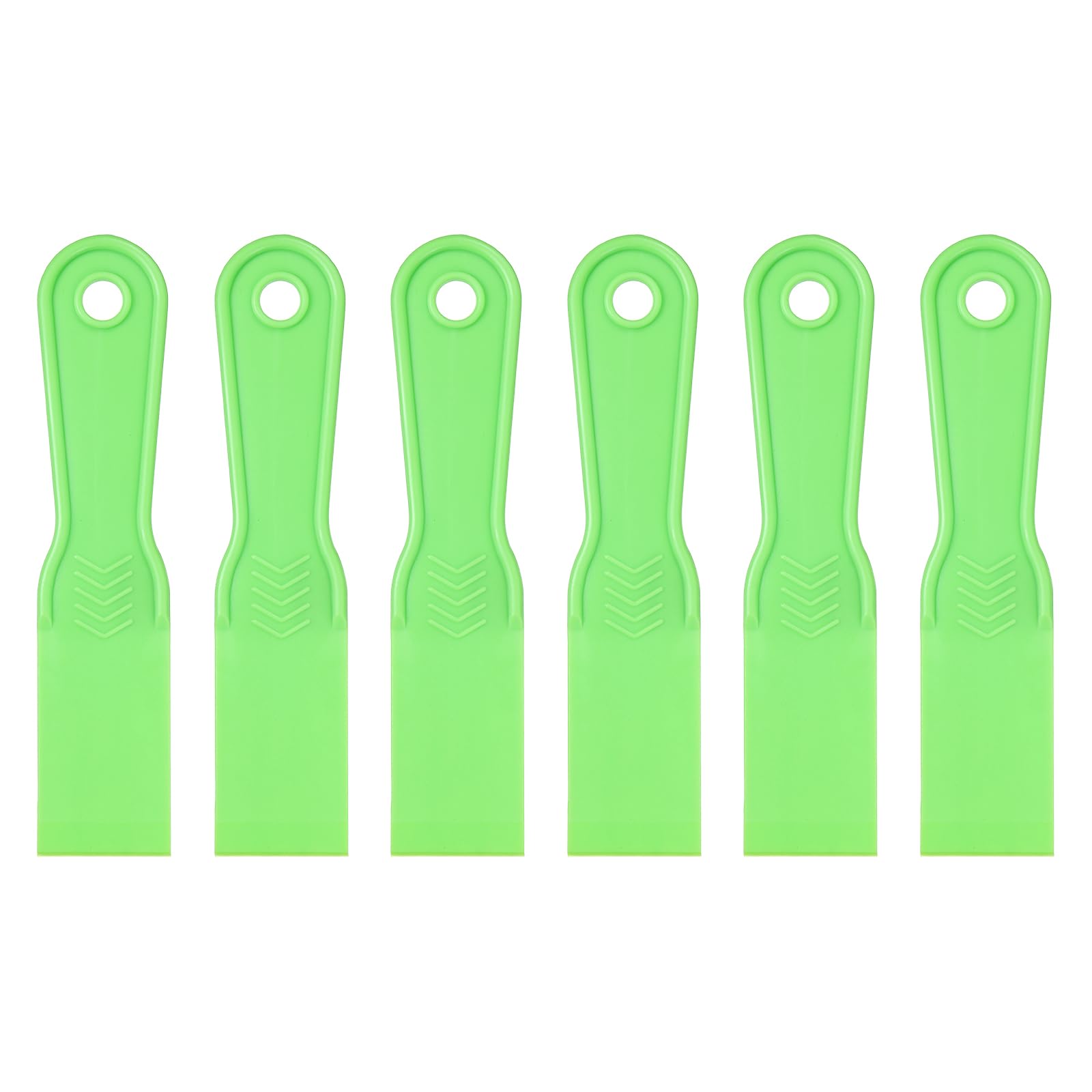 sourcing map 6pcs Putty Scraper 1.5" Plastic Flexible Putty Knives Disposable Paint Spreader Cleaner Tool for Spackling, Patching Painting Repairing, Green