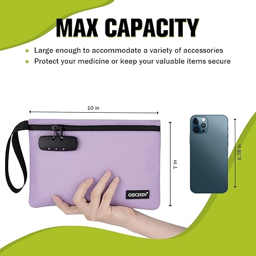 Miniatura 5 de OZCHIN Bolsa de bloqueo de medicamentos y estuche de almacenamiento con 4 tubos, Bolsa de bloqueo de medicamentos y estuche de almacenamiento con 4
