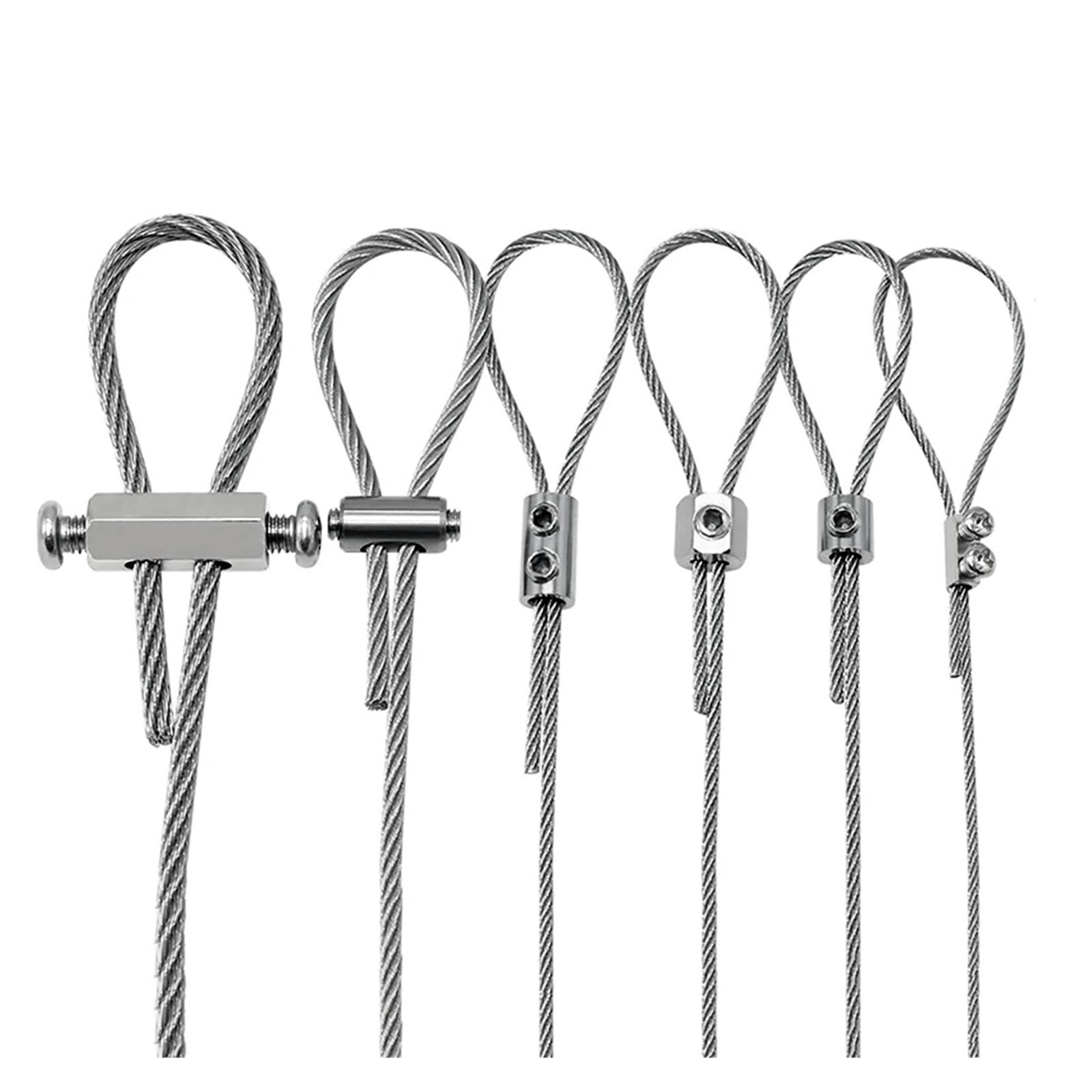 10 szt. do 2 mm zacisk do liny stalowej kabel ze stali nierdzewnej miedź metalowe klipsy do zawieszenia regulowane mocowanie śrubowe akcesoria sprzętowe