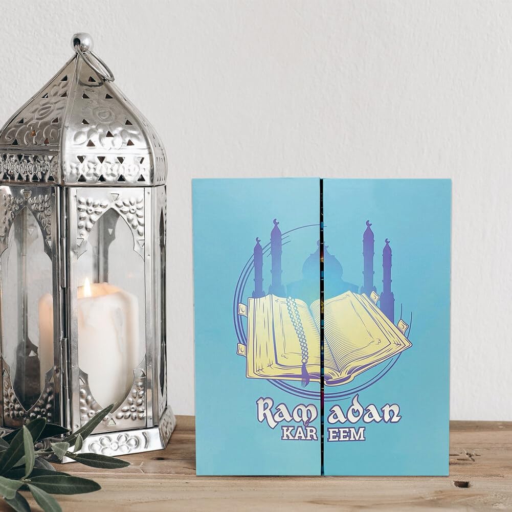 LICHENGTAI Calendario Ramadan 2024 Calendario Dell'Avvento Fai Da Te Legno Calendario Dell'Avvento Riutilizzabile Calandre Conto Alla Rovescia Ramadan per Bambini, Ramadan e Eid Decor
