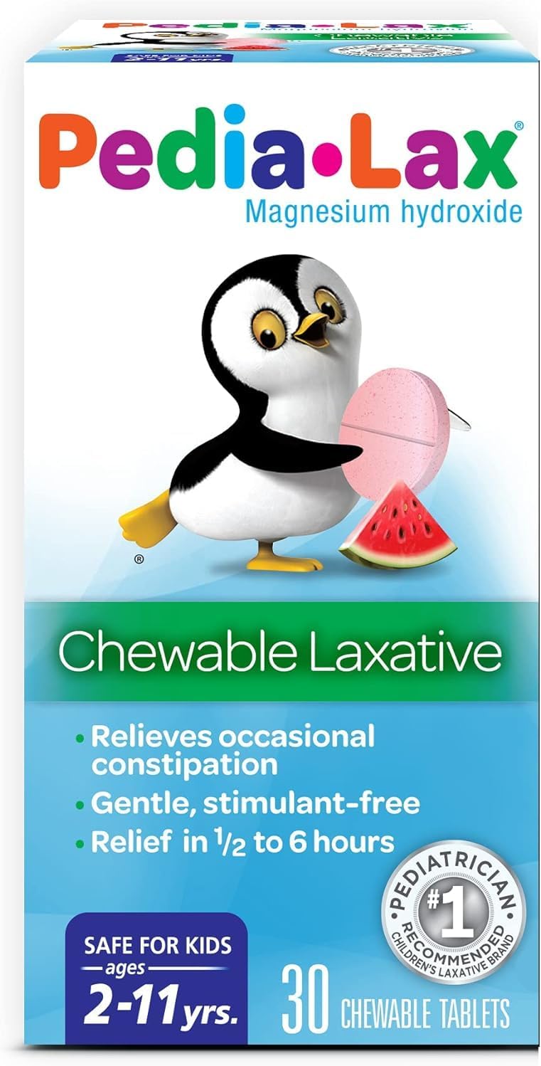 Laxative Chewable Tablets for Kids, Ages 2-11, Watermelon Flavor, 30 CT