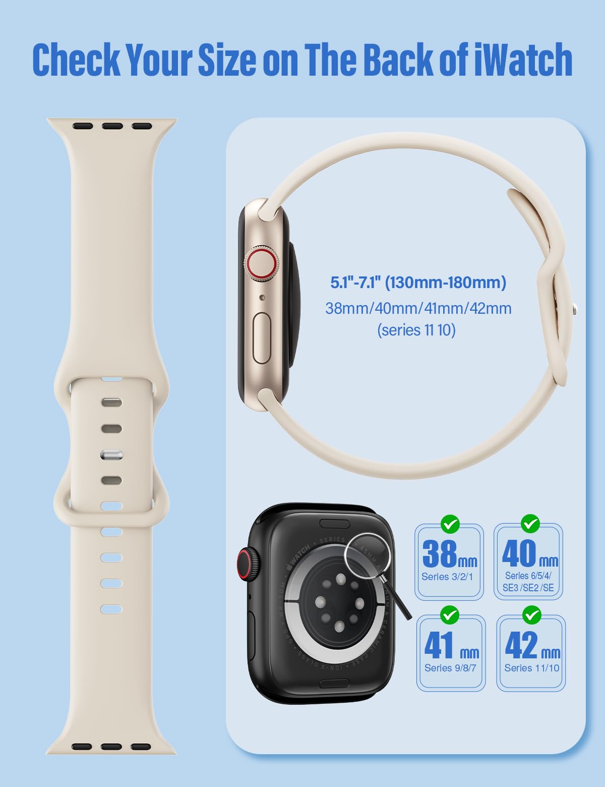 Weiche Silikonbänder, kompatibel mit Apple Watch, 40 mm, 41 mm, 38 mm, 45 mm, 44 mm, 42 mm, für Damen und Herren, wasserdicht, Sport-iWatch-Bänder, Ersatzarmband für iWatch SE Serie 9, 8, 7, 6, 5, 4,