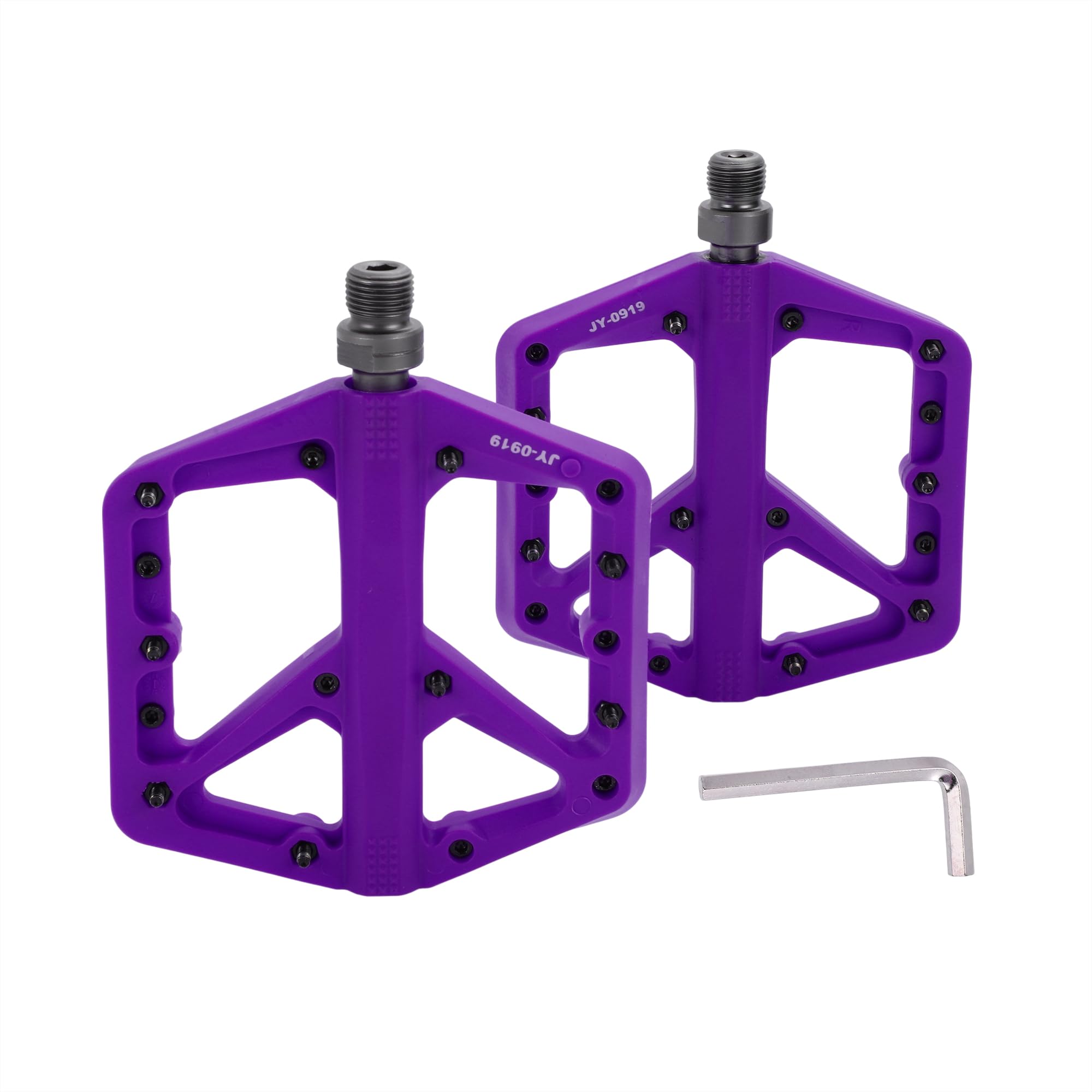 Partuto Bicycle Pedal Nylon without Reflective Strips Purple Fit 14mm Axles Non-Slip Bicycle Pedal for BMX MTB Road Bikes 1 Pair