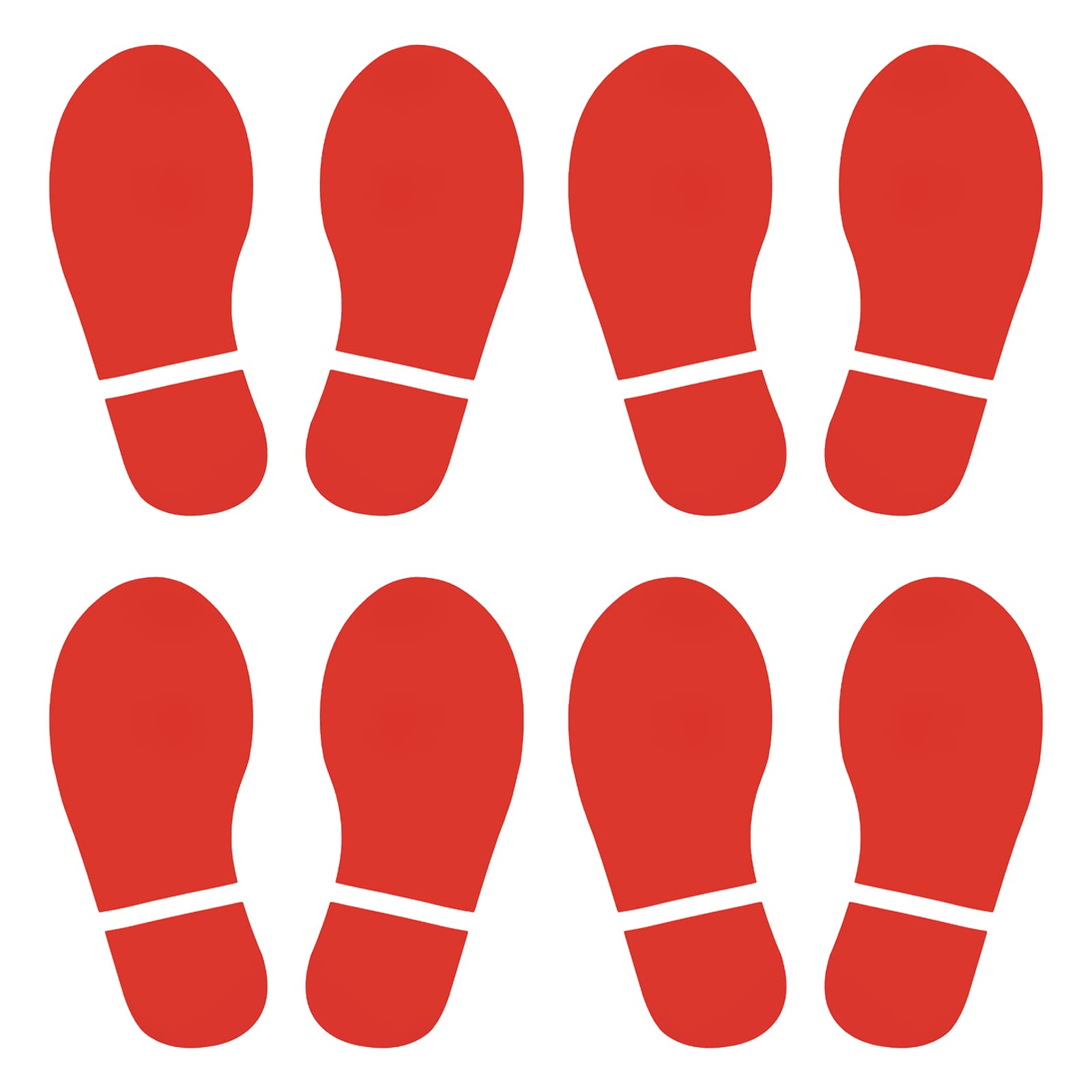PATIKIL 10x3.7" Footprint Sticker, 4 works PVC Shoes Floor Decal Sign for Class Decor Stair Guide Red
