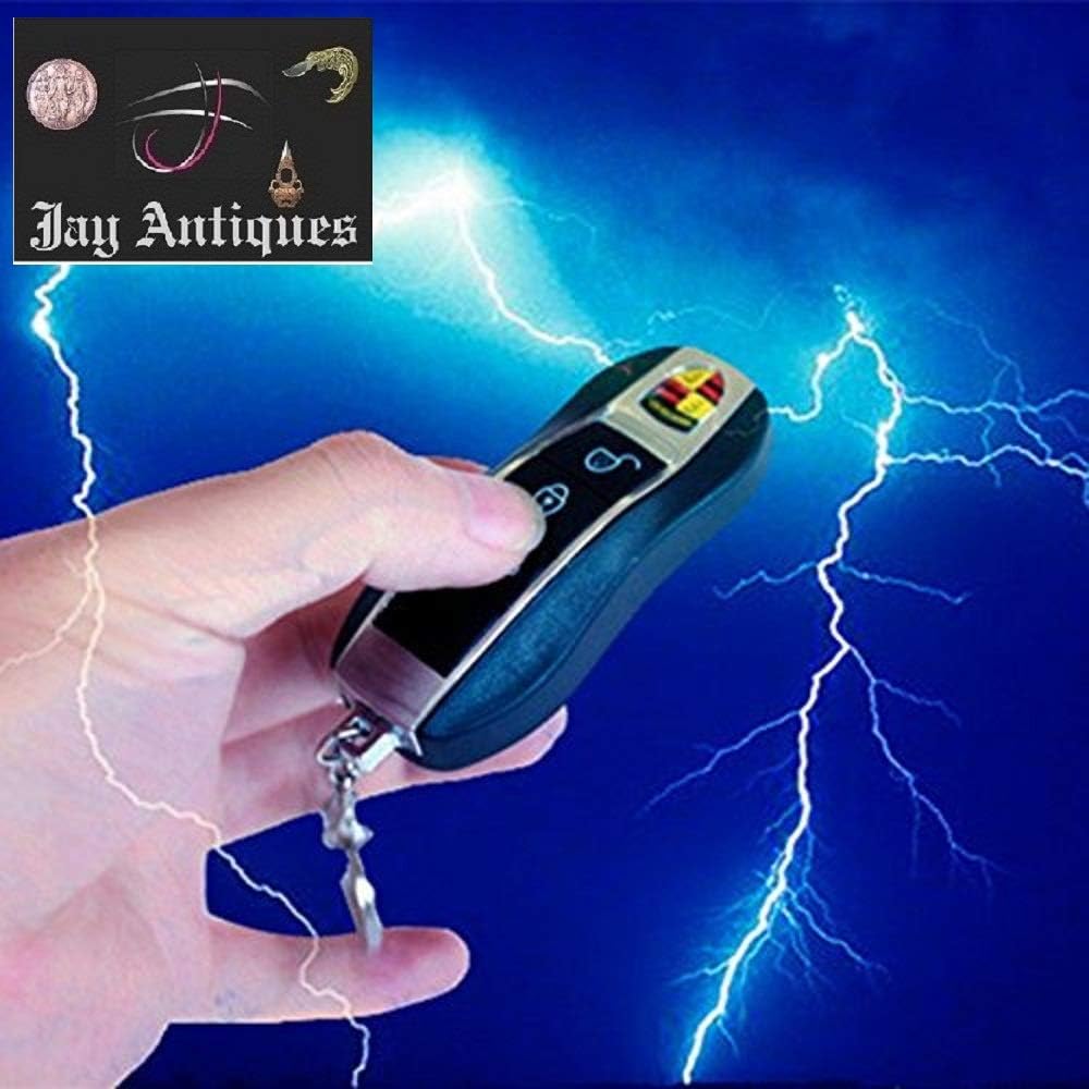 JAY ANTIQUES Fake Car Remote Control Shock Keychain with Laser and LED Light