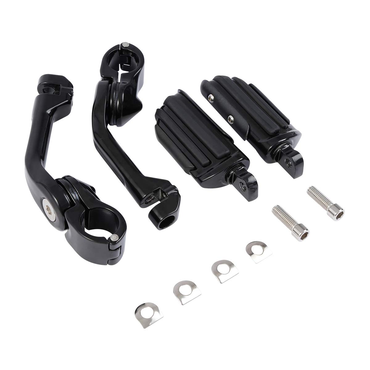 Motorcycle Foot Pegs Foot Rest Highway Footpegs Compatible With Road King Street Glide Honda Kawasaki Suzuki Yamaha 25mm 32mm 34mm (Chrome