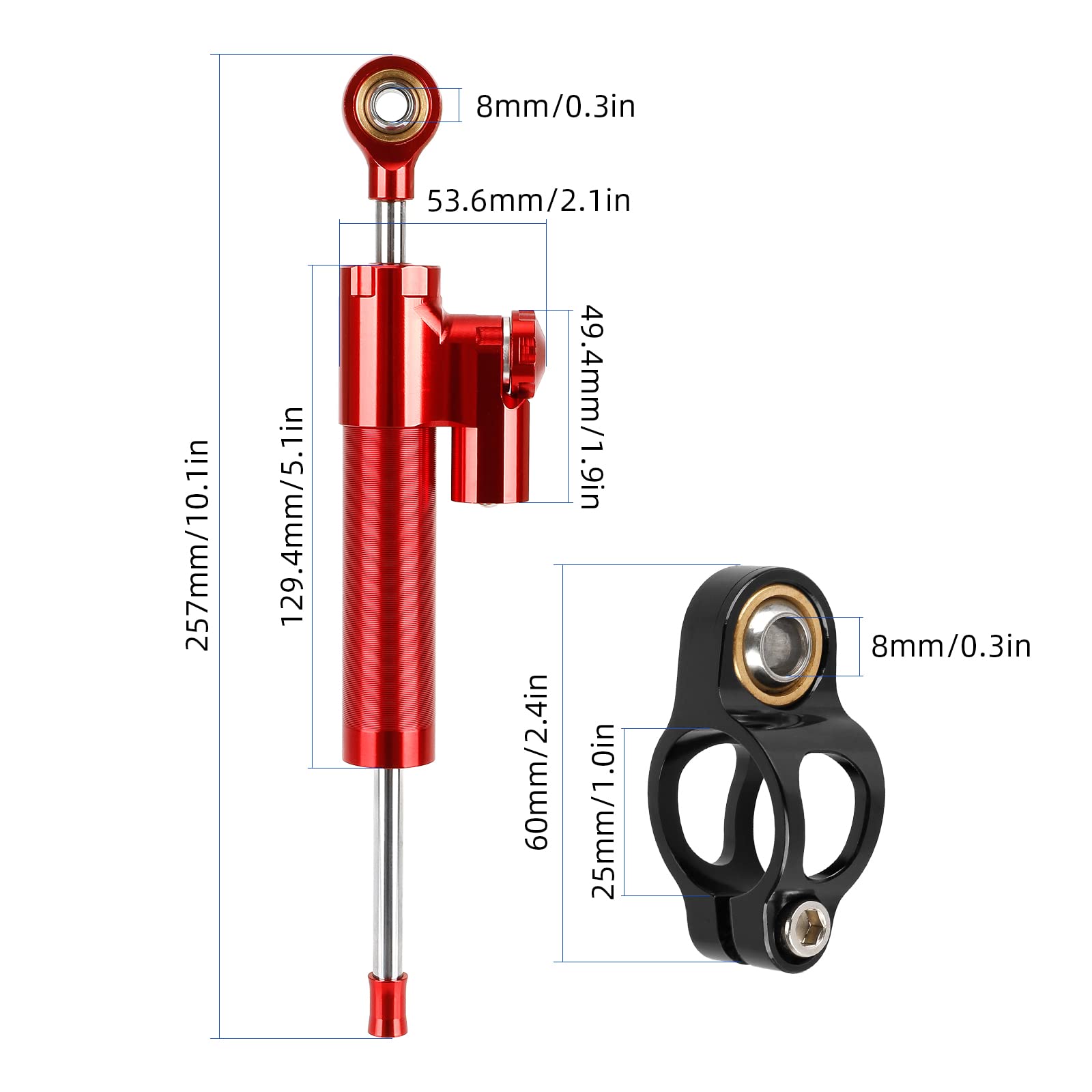 ulip Juego de amortiguadores de dirección para Speedual Zero 10 x 10 pulgadas, regla de amortiguación, estabilizador, accesorios, scooter eléctrico, vaporizador