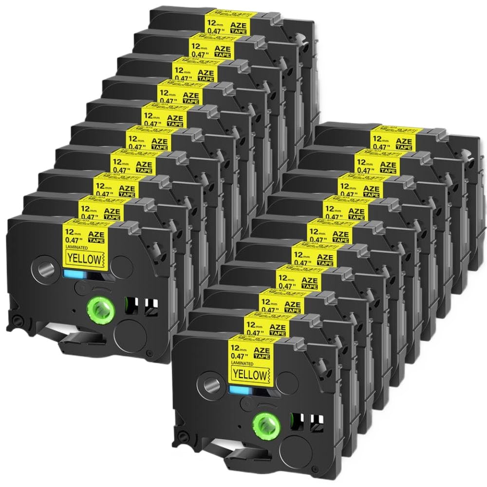 Nastro laminato compatibile con stampanti for etichette TZE-631 Nero su giallo 6 mm 9 mm 12 mm 18 mm 24 mm