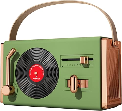 Altavoces de dientes azules, altavoz de dientes azules retro, memorias USB portátiles para sala de estar, oficina, al aire libre (verde)