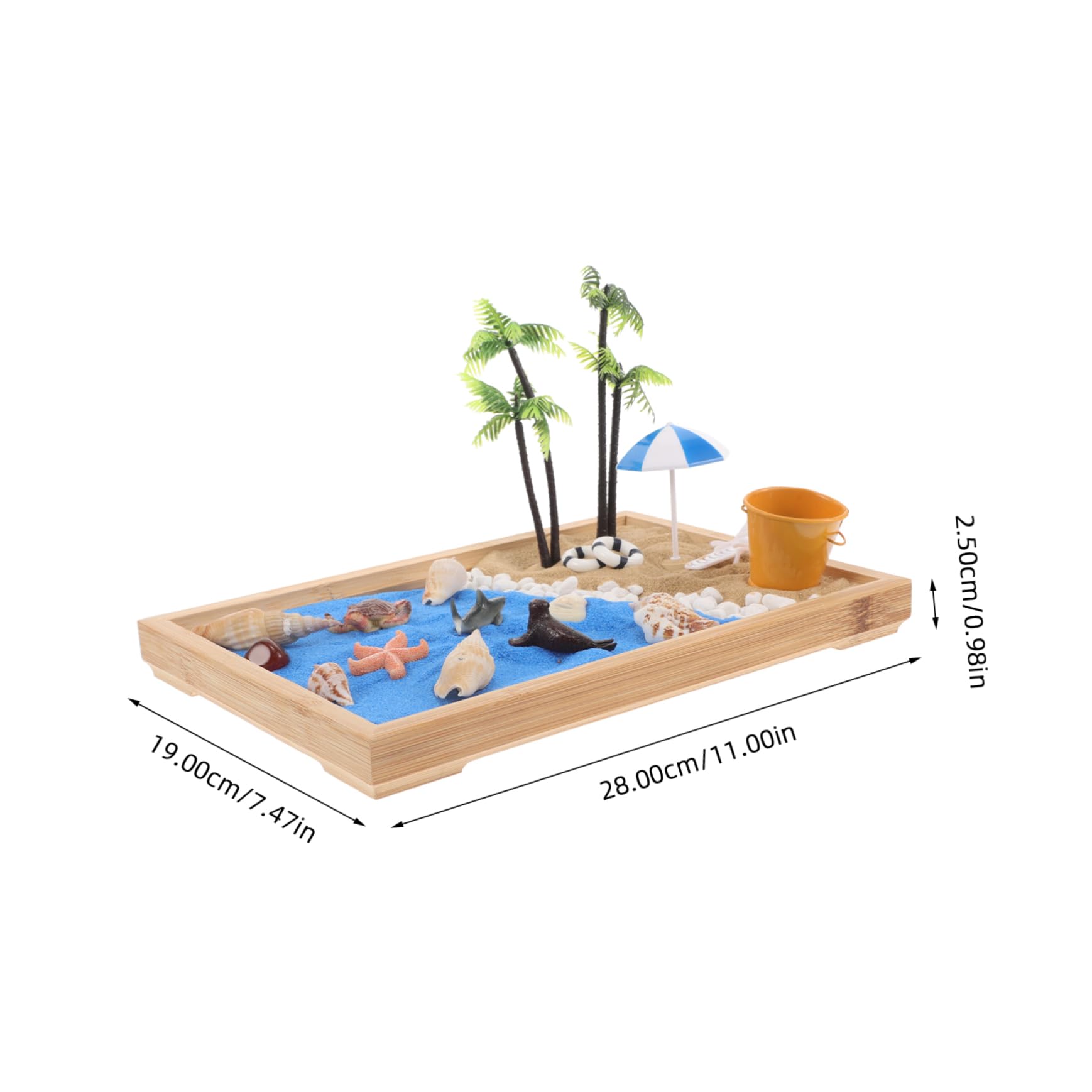 Levemolo Ocean Sand Table Japanese Style Beach Zen Garden Desk Art Micro Landscape Decor