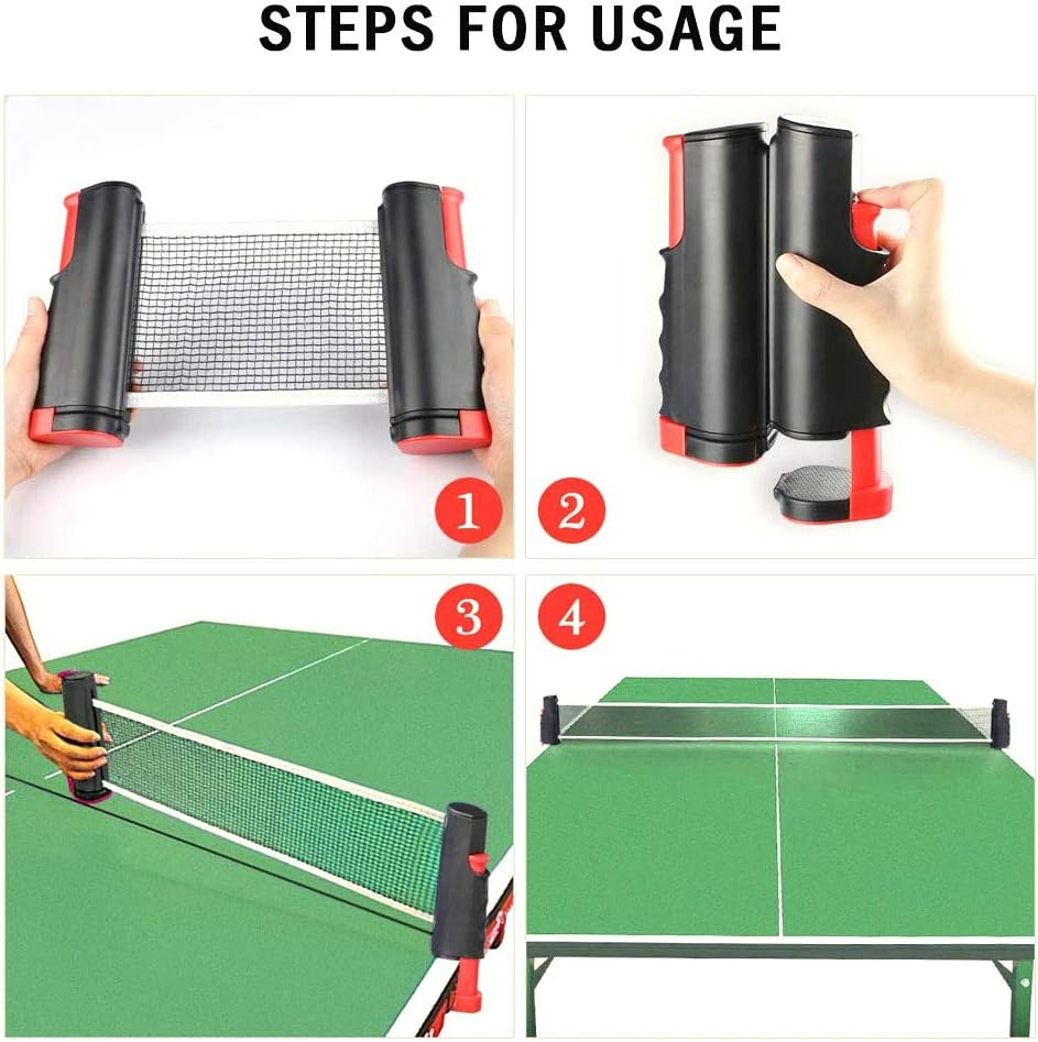 Lepidi Adjustable Retractable Net, Retractable Ping Pong Net, Table