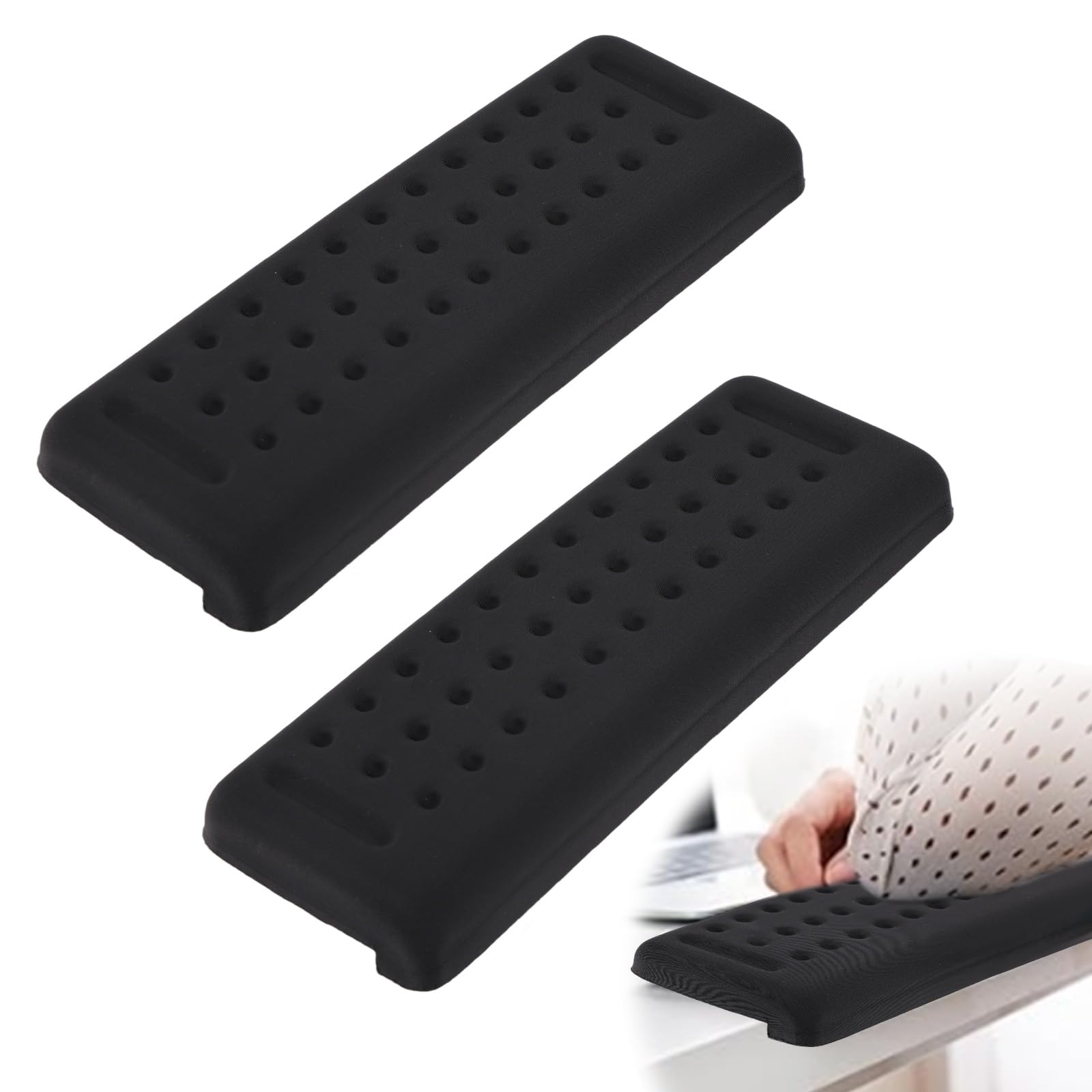 lasuroa 2 Pcs Ergonomic L Shaped Wrist Elbow Cushion Pads, Separate Design Memory Foam Desk Edge Forearm & Wrist Comfort Support for Office Gaming & Home Desk