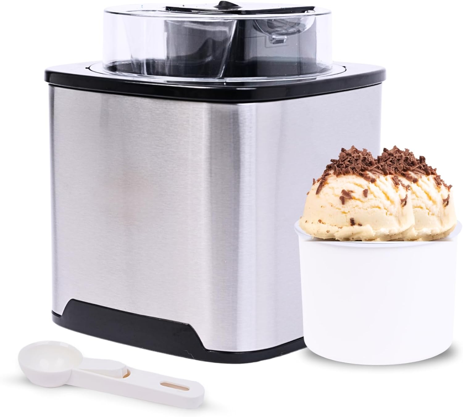 2 Quart Ice Cream Maker Machine - Insulated Soft Serve Ice Cream Maker for Gelato, Sorbet & Frozen Yogurt - Homemade Ice Cream Churn for Creamy Dessert Maker - Healthy Frozen Fruit Ice Cream Maker