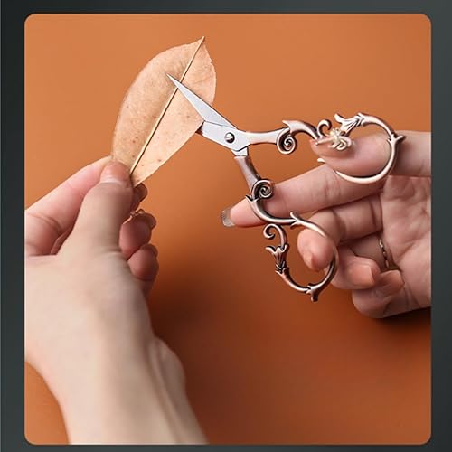 Miniatura 3 de Tijeras retro, tijeras de bordado vintage de 4.3 pulgadas, de acero inoxidable, punta afilada, tijeras de coser para bordar, manualidades, trabajo,