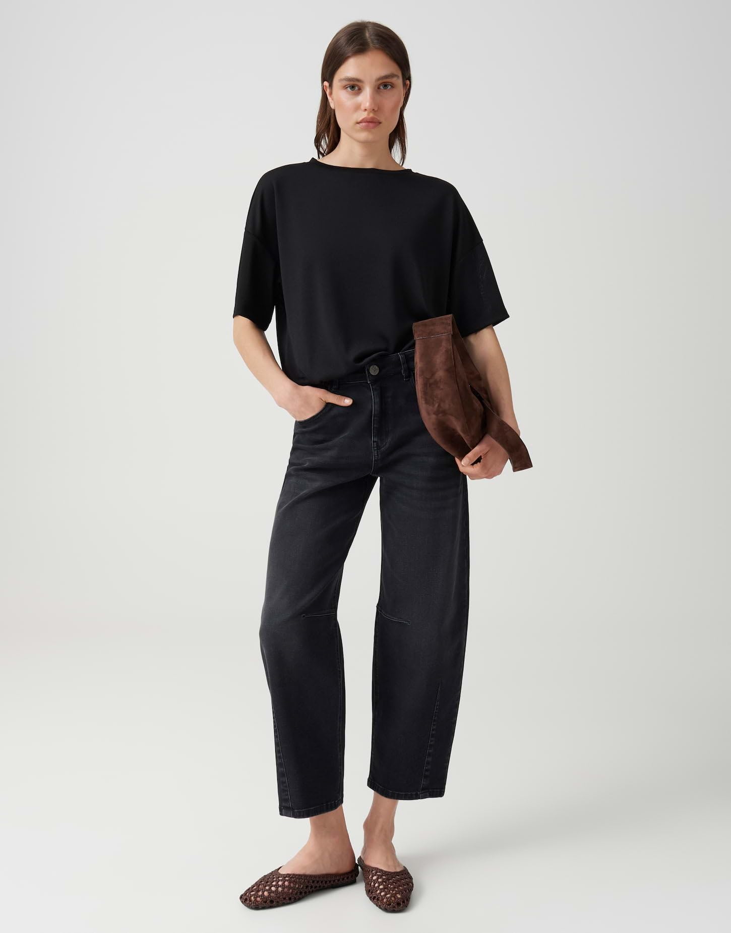 OPUS Damen Kurzarmshirt | T-Shirt mit elastischem Ballonsaum Regular Fit