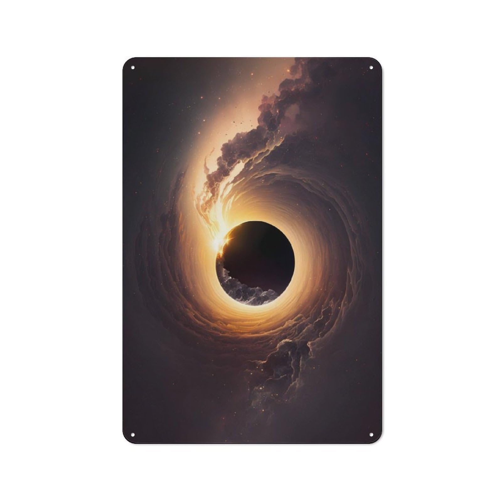 Junmoney Black Hole Metal Plaque 30X20cm With For Workshop Wall, Retro Decor, For Garage, Workshop And Man Cave Decoration