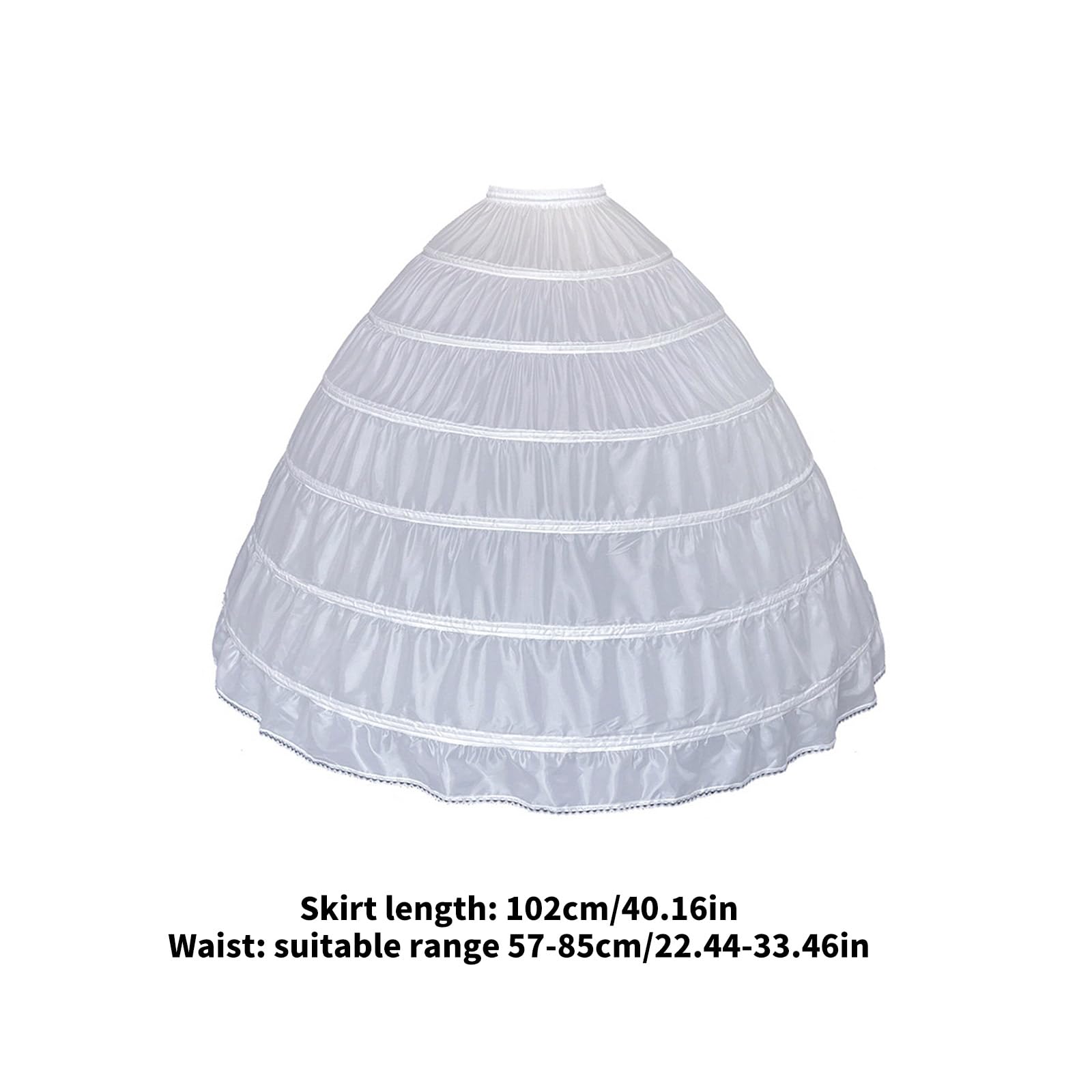 Jupon de Mariage Pliable avec 6 cerceaux, sous-Jupe Bouffante structurée pour Robes de Bal, Robes de soirée, Accessoires de Robe Formelle, Robe de mariée Crinoline, Accessoires de Robe Formelle