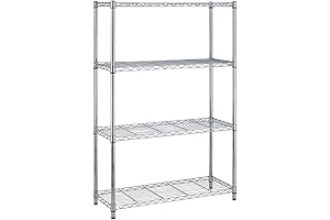 BestOffice Heavy Duty Steel Shelving Unit in Chrome