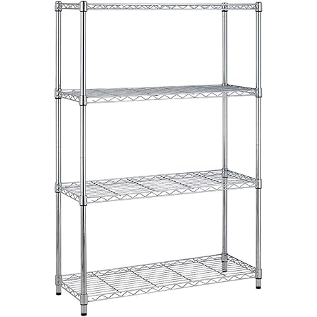 BestOffice Heavy Duty Steel Shelving Unit in Chrome