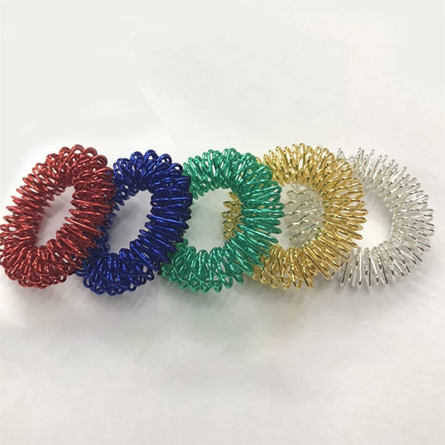 7Pcs Multicolor Finger Massage Rings Prickly Sensory Acupressure Ring, Color Professional Processed，Manual Massage Balls，Exercise One's Fingers Health Care Products Health and Household,Massage Tools view 4
