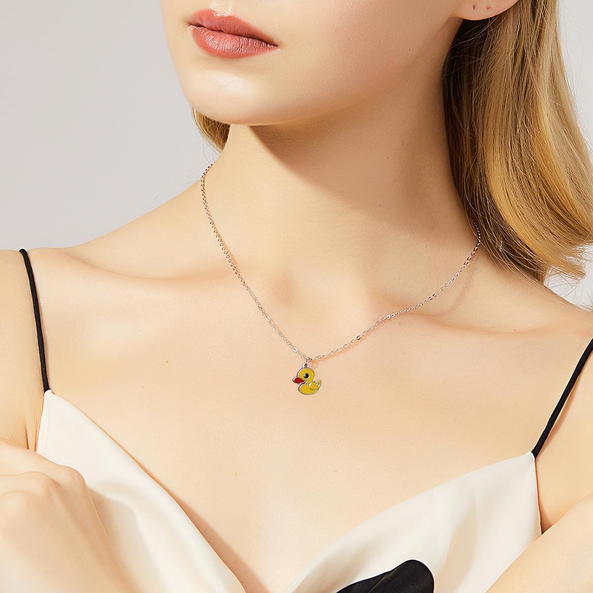 The Latest Fashion Small Duck Animal Pendant Necklaces for Women Yellow Color - Image 3