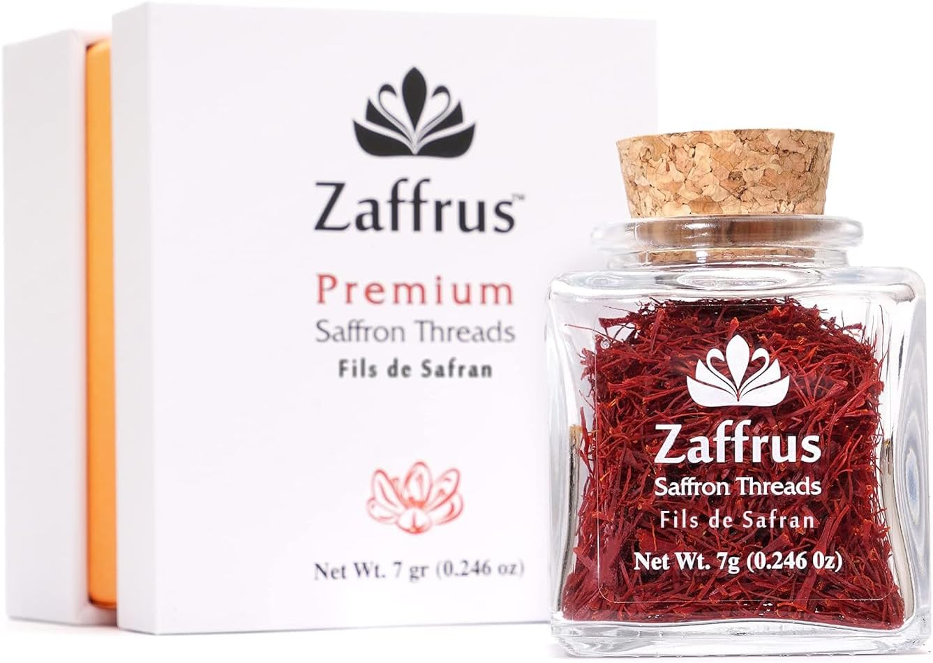 Zaffrus - Premium All Red Saffron Threads For Cooking Saffron Rice, Risotto, Paella, Desserts, Tea and Golden Milk (7 grams / .246 oz)