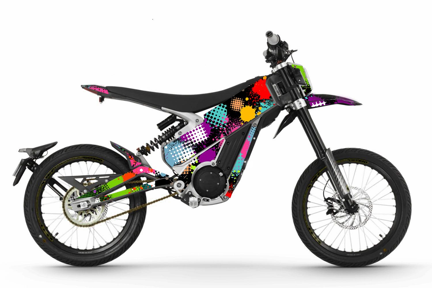 Compatible Talaria XXX Motocross Sticker Kit, Multicolor, Glossy Vinyl, Plastic Surface, Custom Style, 2 Pieces