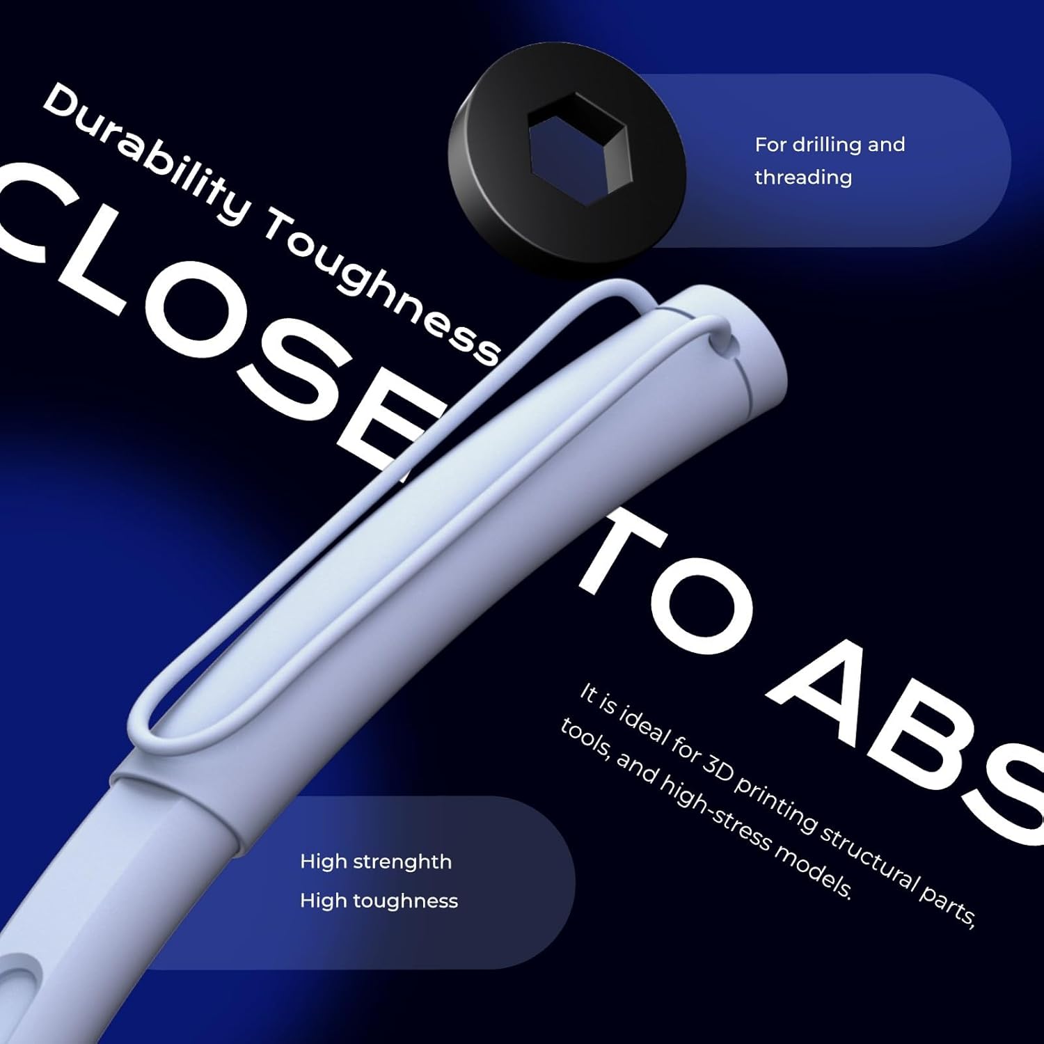 Chitu Systems ABS-Like Resin, 3D Printer Conjure Resin Fast Curing High Precision Non-Brittle, Grey 3 * 1000g