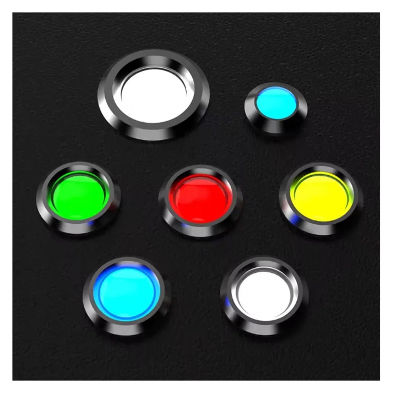 Señal de luz indicadora de metal impermeable de 6 mm con cable 6 V -12 V -24 V 220 V botón rojo/amarillo/azul/verde/blanco (6V-12V-verde)