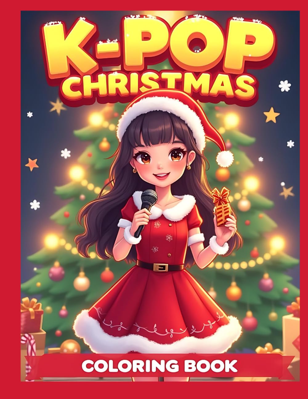 K-POP Christmas Coloring Book: Fun Christmas Coloring Pages with K-Pop Idols and Festive Holiday Scenes