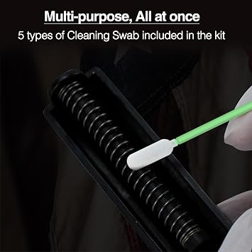Cleaning Swab Kit 130 Pcs,Multi-Purpose Cleanroom Foam Tip,Square Round Cleaning Swabs 5 Types Lint Free Swabs for Inkjet Printer, Print Head Optics Lens Camera Optical Equipment Automotive Detailing