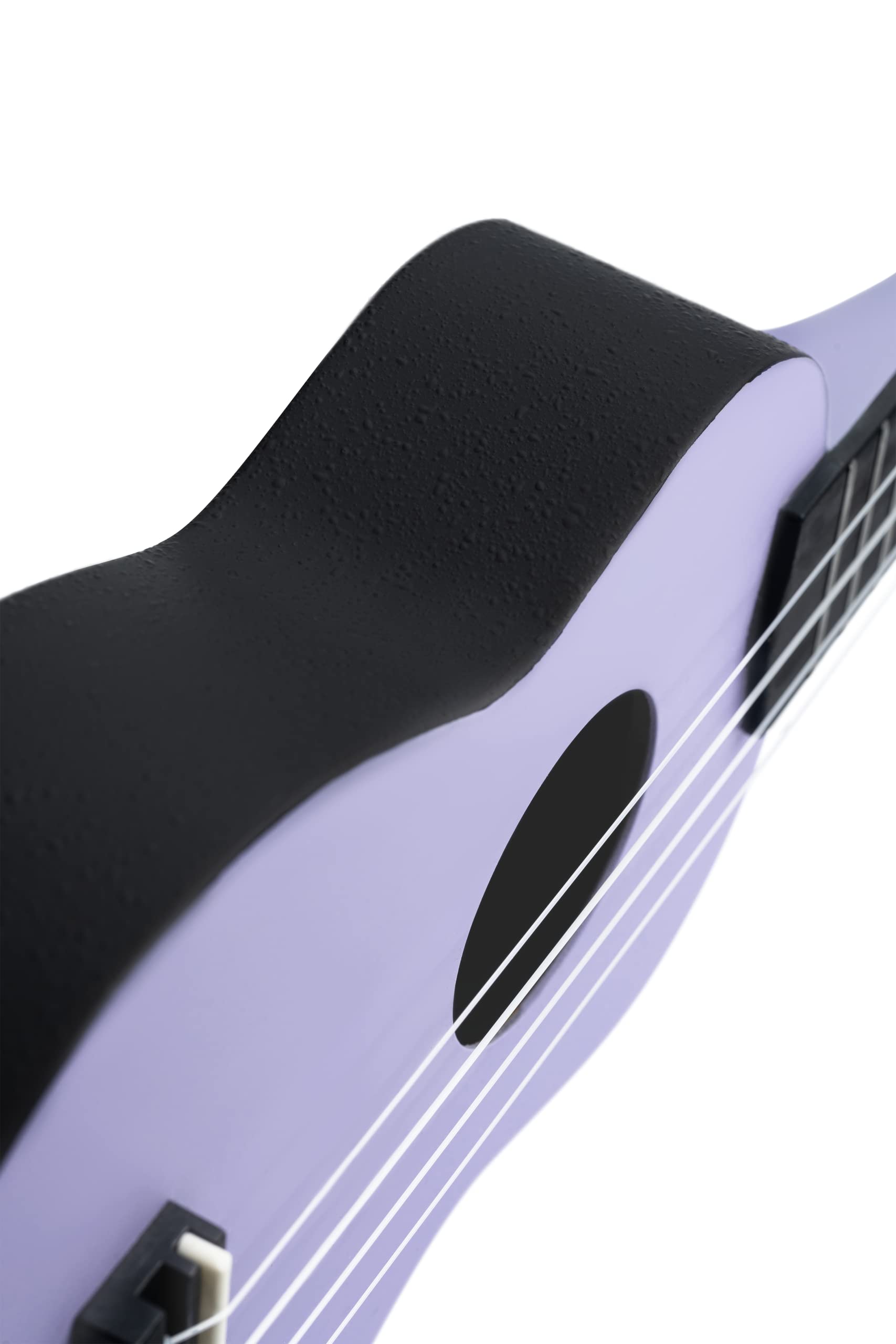 Ortega Guitars Ukelele Soprano púrpura - Keiki K2 - Kit de inicio incluye afinador, correa, 5 púas medianas y bolsa de dibujo - pastel/lavanda (K2-LAF)